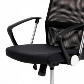 Kancelářská židle řady BASIC, potah černá látka a síťovina MESH, houpací mechani KA-E301 BK
