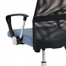 Kancelářská židle řady BASIC, potah modrá látka a černá síťovina MESH, houpací m KA-E301 BLUE