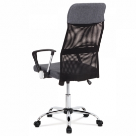 Kancelářská židle, houpací mech., šedá látka + černá MESH, kovový kříž KA-E301 GREY