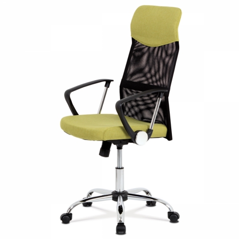 Kancelářská židle zelená černá houpací, MESH, kovový kříž KA-E301 GRN
