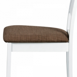 Jídelní židle masiv buk, barva bílá, potah světlý BC-2603 WT