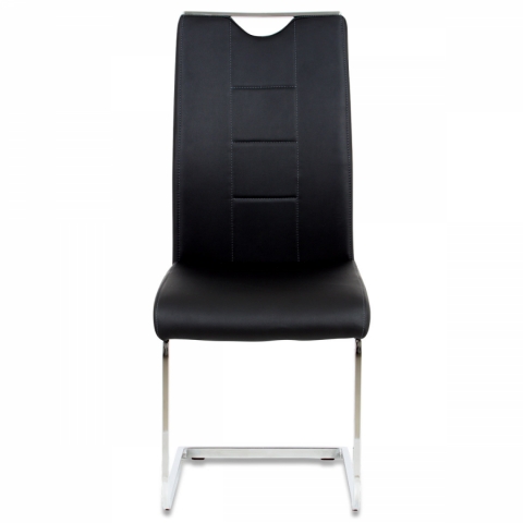 <![CDATA[Jídelní židle černá koženka, chrom, DCL-411 BK Autronic]]>