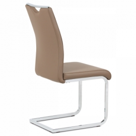 Jídelní židle latte koženka / chrom DCL-411 LAT