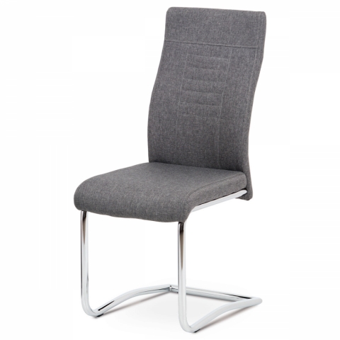 Jídelní židle šedá látka, chrom, DCL-427 GREY2