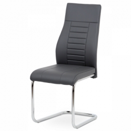 Jídelní židle šedá koženka, chrom HC-955 GREY