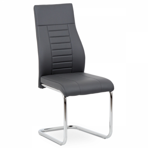 <![CDATA[Jídelní židle šedá koženka, chrom HC-955 GREY Autronic]]>