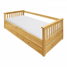 Pohovka na spaní, postel z masivu 90x200, borovice, TORINO 