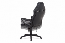 Kancelářská židle, černá látka + MESH, šedá MESH, kříž plast černý, houpací mech KA-G406 GREY
