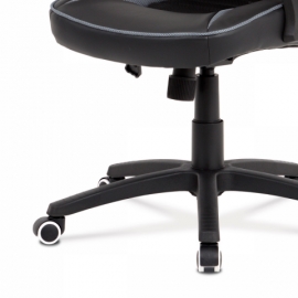 Kancelářská židle, černá látka + MESH, šedá MESH, kříž plast černý, houpací mech KA-G406 GREY
