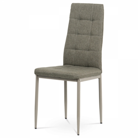 Jídelní židle šedá látka, kov matný cappuccino, DCL-397 CRM2