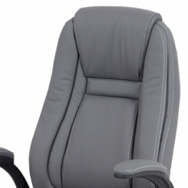 Kancelářská židle, šedá ekokůže, kříž kov černý, houpací mechanismus KA-G301 GREY