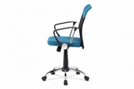 Kancelářská židle, modrá látka, černá MESH, houpací mech, kříž chrom KA-V202 BLUE