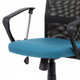 Kancelářská židle, modrá látka, černá MESH, houpací mech, kříž chrom KA-V202 BLUE