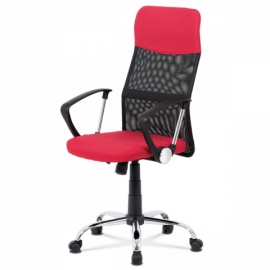 Kancelářská židle červeno černá MESH, houpací, kříž kovový KA-V204 RED