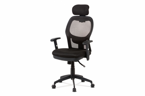 Kancelářská židle černá MESH, synchronní, kříž plastový černý KA-V301 BK