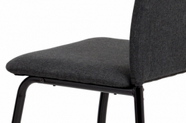Jídelní židle, látka antracit + šedá ekokůže, kov matná černá DCL-399 GREY