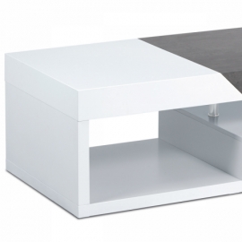Konferenční stolek 120x60x42, MDF bílý mat/dekor beton, 2 šuplíky AHG-622 WT