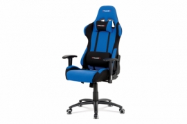Kancelářská židle modrá černá, houpací, kovový kříž KA-F01 BLUE