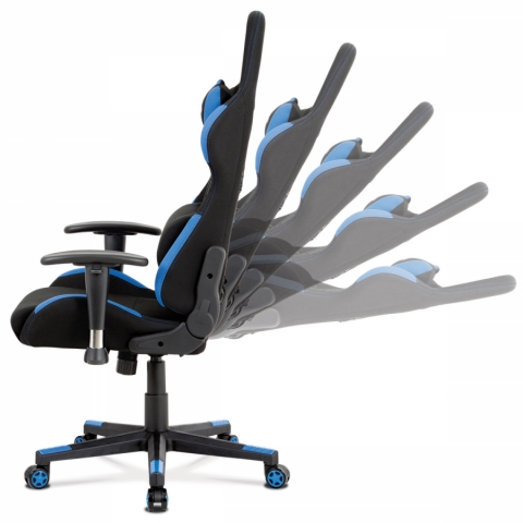 Kancelářská židle modro černá, houpací, KA-F02 BLUE