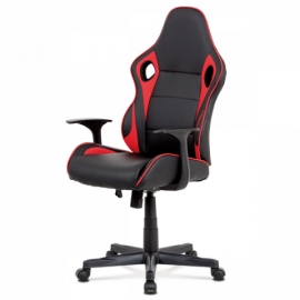 Kancelářská židle černo červená MESH, houpací, KA-E807 RED
