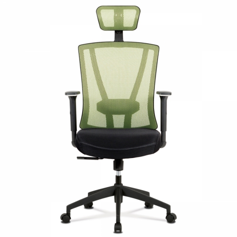 Kancelářská židle černá zelená, synchronní, KA-H110 GRN