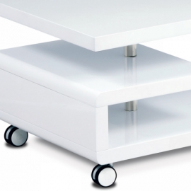 Konferenční stolek bílý lesk, chrom, AHG-618 WT