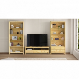 Knihovna masiv borovice 2 zásuvky TORINO 8071