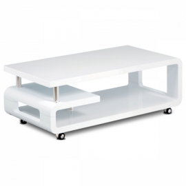 Konferenční stolek bílý lesk, chrom, AHG-616 WT