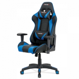 Herní židle křeslo, modro černá, houpací, KA-F03 BLUE