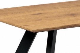 Jídelní stůl 160x90 dub, kov černý mat, HT-712 OAK