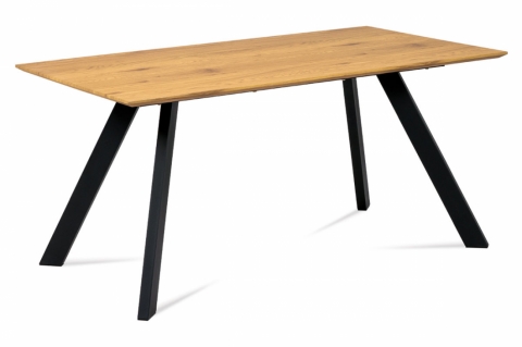 Jídelní stůl 160x90 dub, kov černý mat, HT-712 OAK