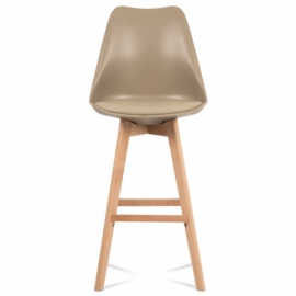 Jídelní židle, cappuccino plast+ekokůže, nohy masiv buk CTB-801 CAP