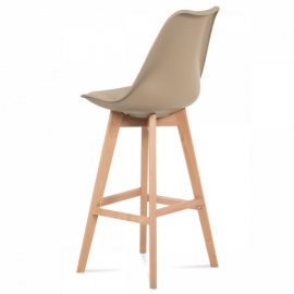 Jídelní židle, cappuccino plast+ekokůže, nohy masiv buk CTB-801 CAP