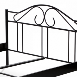 Kovová postel 140x200, černá lesk, BED-1909 BK