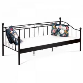 kovová postel 90x200, černá matná, BED-1905 BK