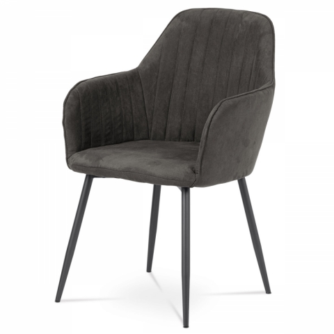 Jídelní židle s područkami šedá, kov šedý mat, DCH-222 GREY3