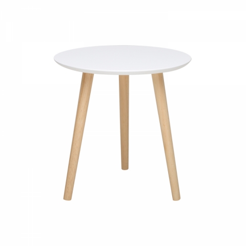 Odkládací stolek bílý, nohy masiv borovice, IMOLA 3 