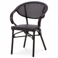Zahradní kovová židle hnědá, textil černý AZC-110 BK 