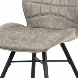Jídelní židle, lanýžová látka vintage, kov černý mat HC-444 LAN3