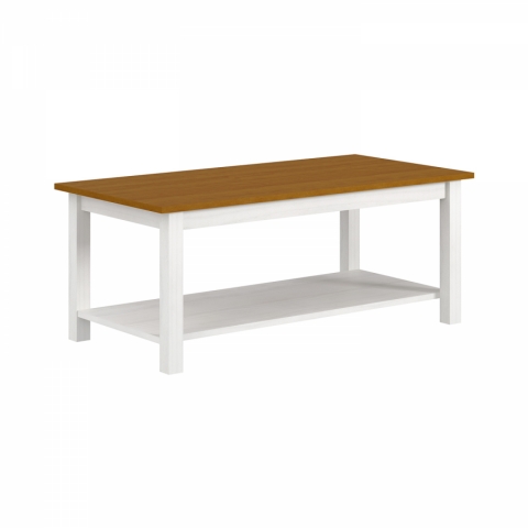 Konferenční stolek bílý hnědý masiv borovice TOPAZIO 1 
