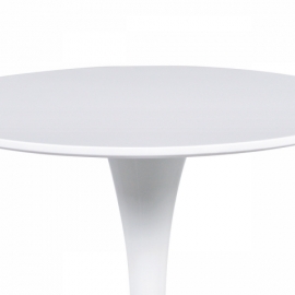 Jídelní stůl 60x72 cm, bílá matná MDF, kov bílý vysoký lesk DT-560 WT