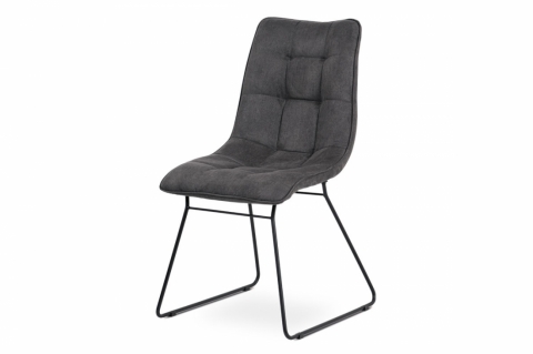 Jídelní židle šedá látka kovová matná černá DCH-414 GREY3 