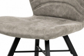 Jídelní židle, lanýžová látka vintage, kov černý mat HC-442 LAN3