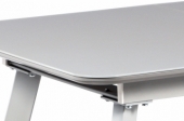 Jídelní stůl 120+40x80 cm, šedá matná MDF+šedé sklo, kov šedý mat HT-801 GREY