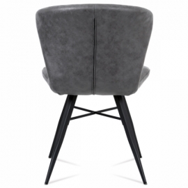 Jídelní židle, šedá látka vintage, kov černý mat HC-442 GREY3
