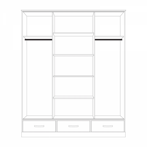 <![CDATA[Šatní skříň s posuvnými dveřmi masiv borovice 3dveřová ONIX 207282 Idea]]>