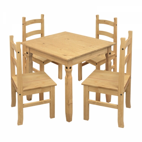 Jídelní set pro 4 osoby masiv borovice stůl + 4 židle CORONA 2 4480