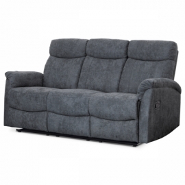 Relaxační sedačka 3+1+1, potah šedá látka se strukturou vintage, funkce Relax I/II s aretací ASD-311 GREY