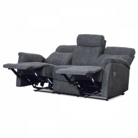 Relaxační sedačka 3+1+1, potah šedá látka se strukturou vintage, funkce Relax I/II s aretací ASD-311 GREY