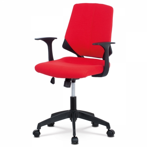Kancelářská židle červená černé PP područky KA-R204 RED 